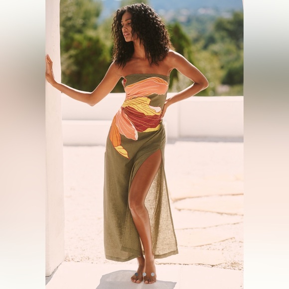 Celandine Dresses & Skirts - Celandine x Anthropologie The Aliza Strapless Linen Blend Maxi Dress - Size M